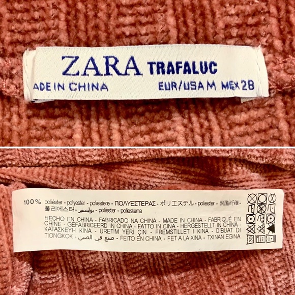 EUC Zara Chenille Textured Short Sleeve Crop Top M - Picture 11 of 13